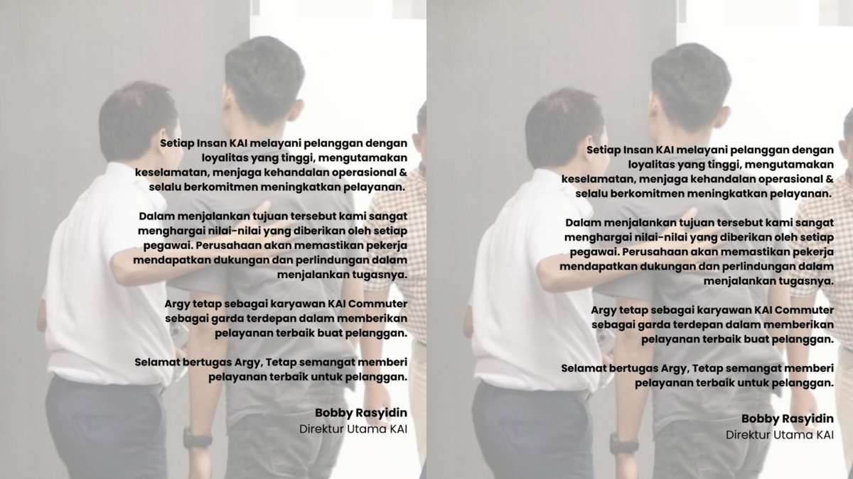 Postingan Direktur Utama PT KAI, Bobby Rasyidin.