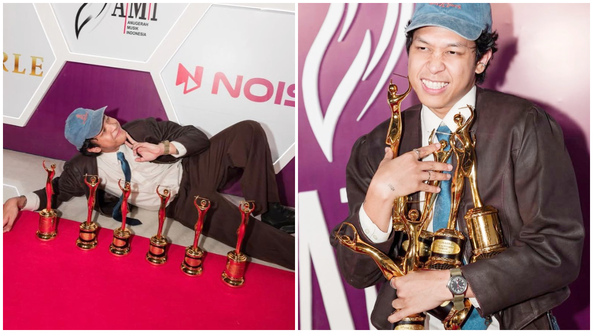 Potret Baskara Putra dengan piala penghargaan saat AMI Award 2025.