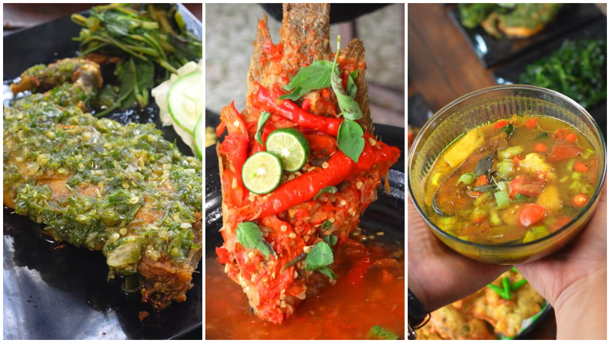 Sejumlah menu di&nbsp;Kedai PH X Sambal Kampung, Cibinong Bogor.