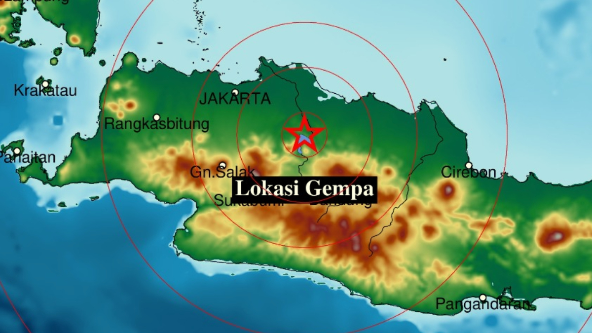 Titik gempa di Purwakarta, Jawa Barat.