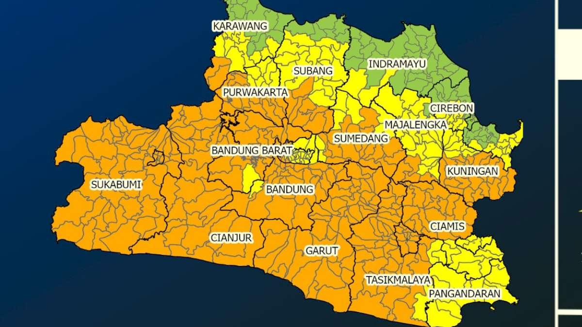 Peringatan dini cuaca di Jawa Barat.