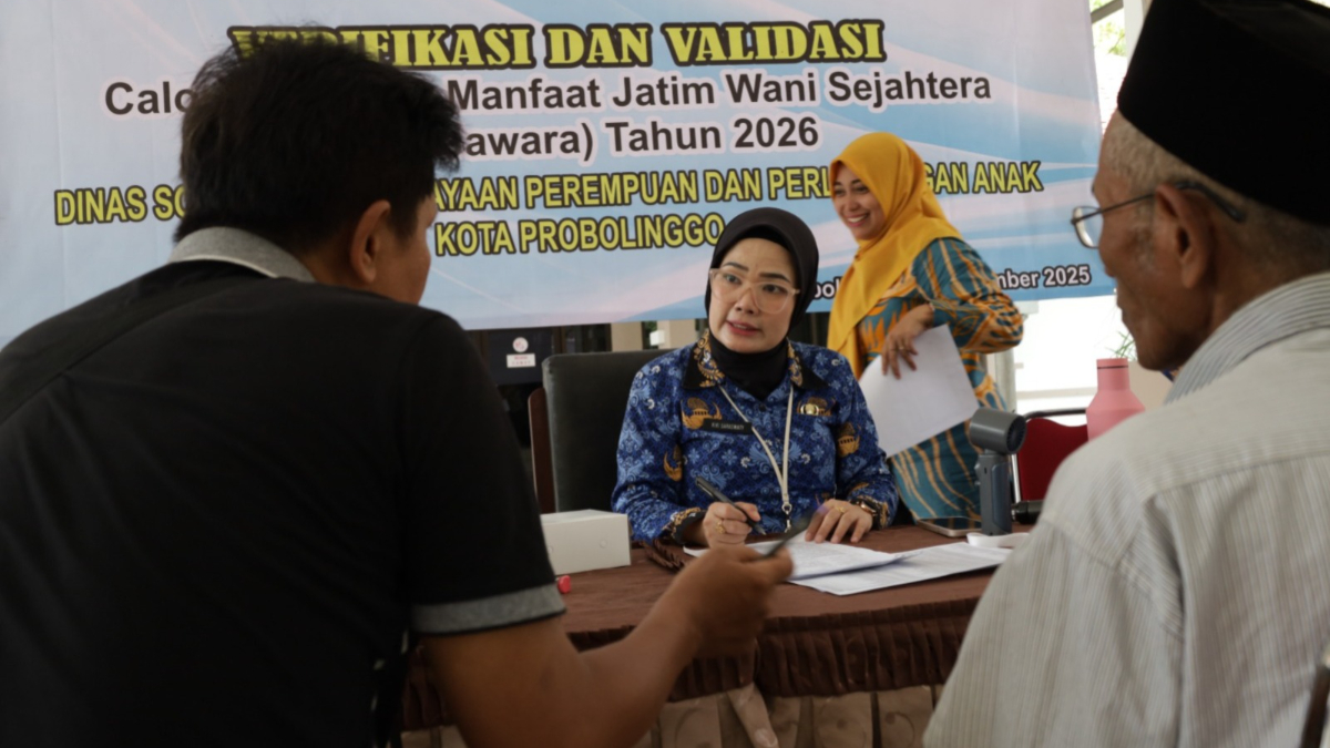Dinsos Jatim melakukan verval calon penerima manfaat bantuan KIP KPM Jawara 2026 di Kota Probolinggo.