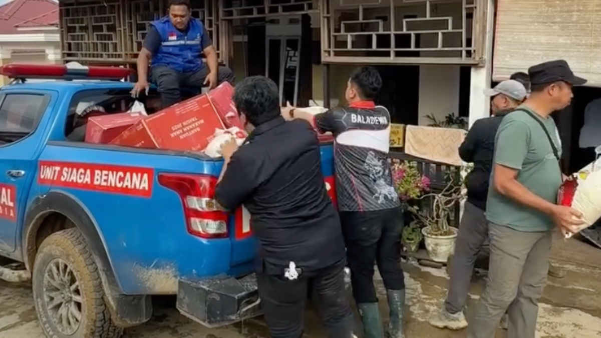 Bantuan dari Kementerian Sosial di Aceh Tamiang.