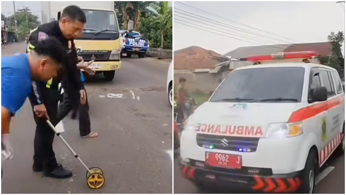 Kecelakaan lalu lintas mengakibatkan ibu dan anak meninggal dunia di Jalan Raya Cileungsi Jonggol, Desa Situsari, Kecamatan Cileungsi, Kabupaten Bogor.