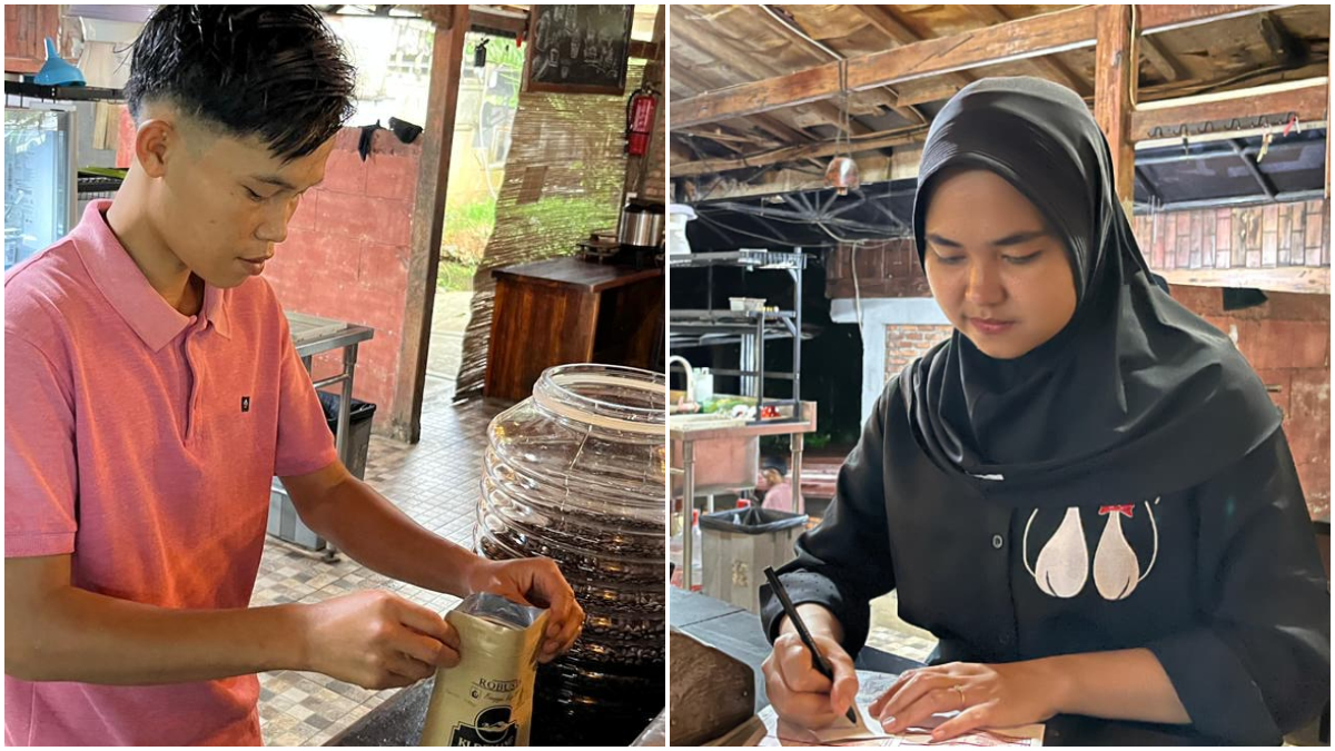 Para pegawai Kedai Kopi Ki Demang, merupakan warga Desa Sukaharja, Kecamatan Sukamakmur, Kabupaten Bogor.