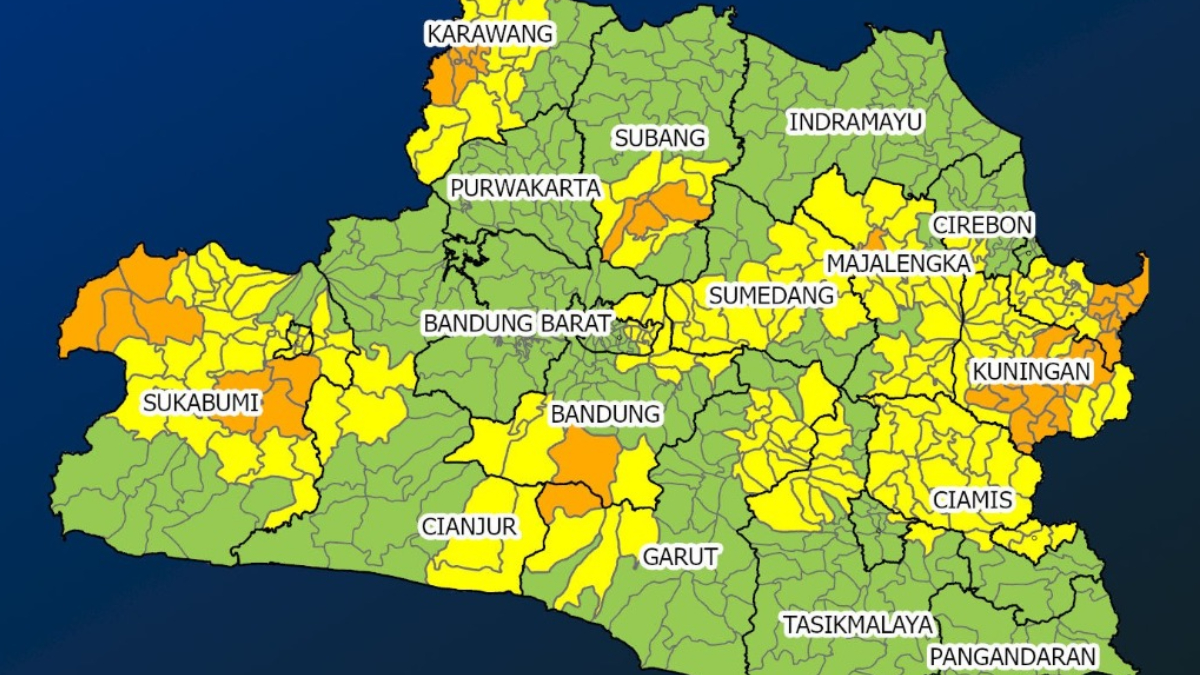Peringatan dini cuaca di Jawa Barat.