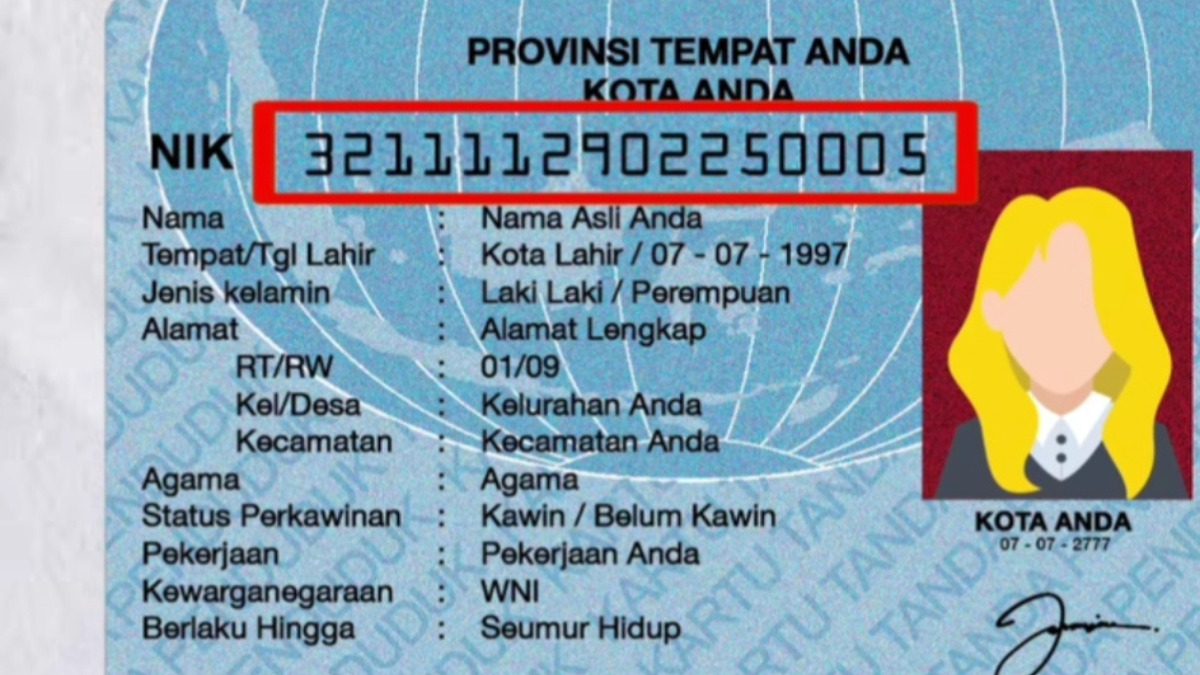 Ilustrasi NIK KTP untuk KPM bansos.
