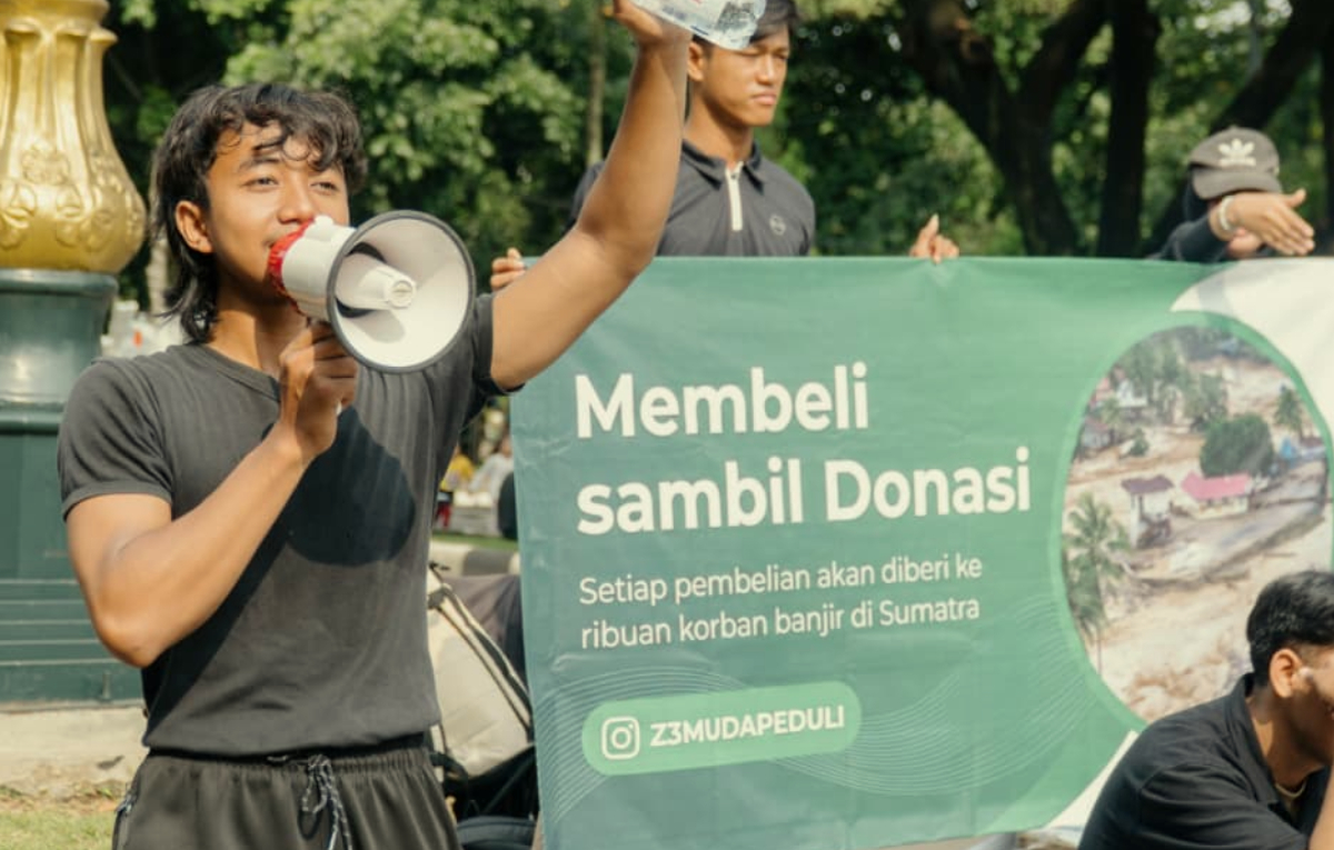 Komunitas Z3 MUDA PEDULI lakukan penggalangan dana di&nbsp;Car Free Day&nbsp;kawasan Tegar Beriman, Kabupaten Bogor.
