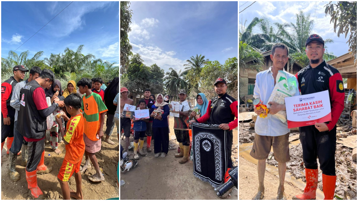 Relawan SalamAid saat menyalurkan bantuan kepada para penyintas bencana di Kabupaten Aceh Tamiang, Provinsi Aceh.
