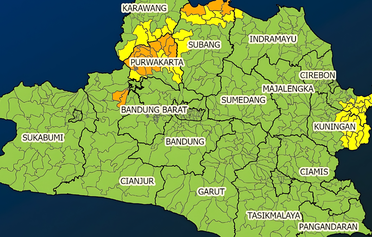 Prakiraan cuaca di Jawa Barat.