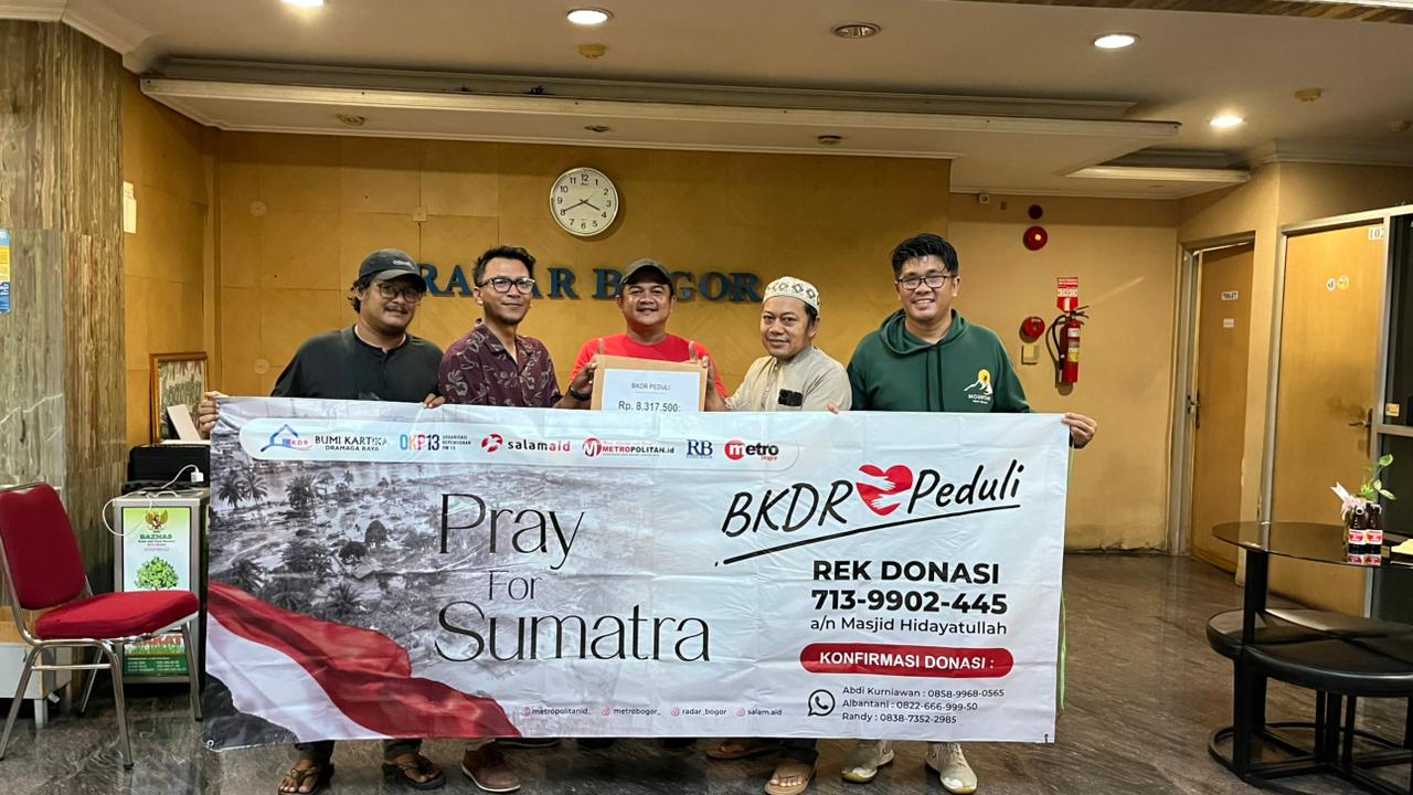 Komitmen warga Perumahan Bumi Kartika Dramaga Raya (BKDR), Kembali menyalurkan bantuan untuk korban bencana Sumatera melalui Radar Bogor.
