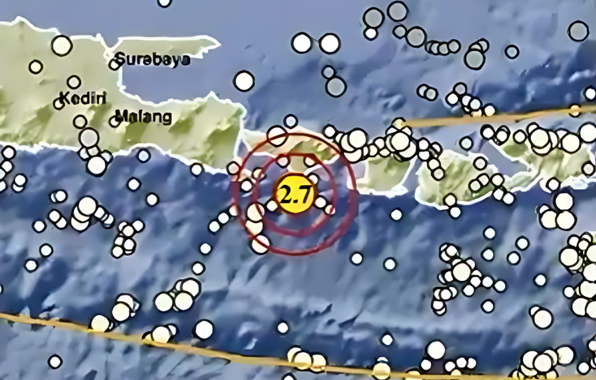 Gempa berkekuatan Magnitudo 2,7 mengguncang kawasan Kuta Selatan, Bali.