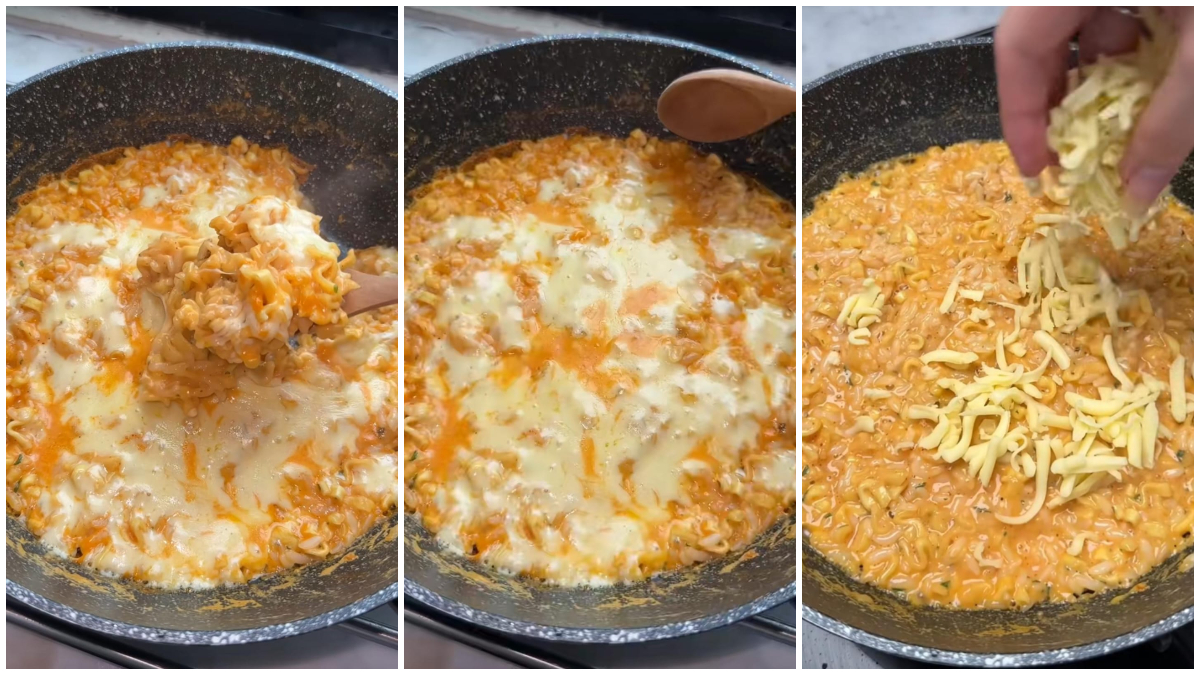 Buldak Risotto Mie Nyemek yang Pedas dan creamy.
