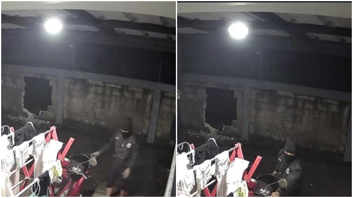 Pria diduga maling motor terekam CCTV melakukan aksinya di Tajurhalang, Kabupaten Bogor.