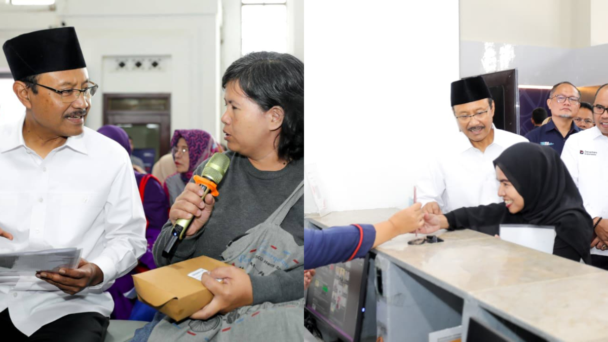 Menteri Sosial saat memantau proses penyaluran bansos BLT