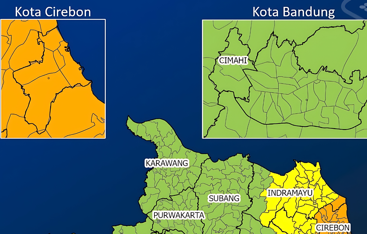 HUJAN: Prakiraan cuaca di kawasan Cirebon, Indramayu hingga Ciamis dan sekitarnya.