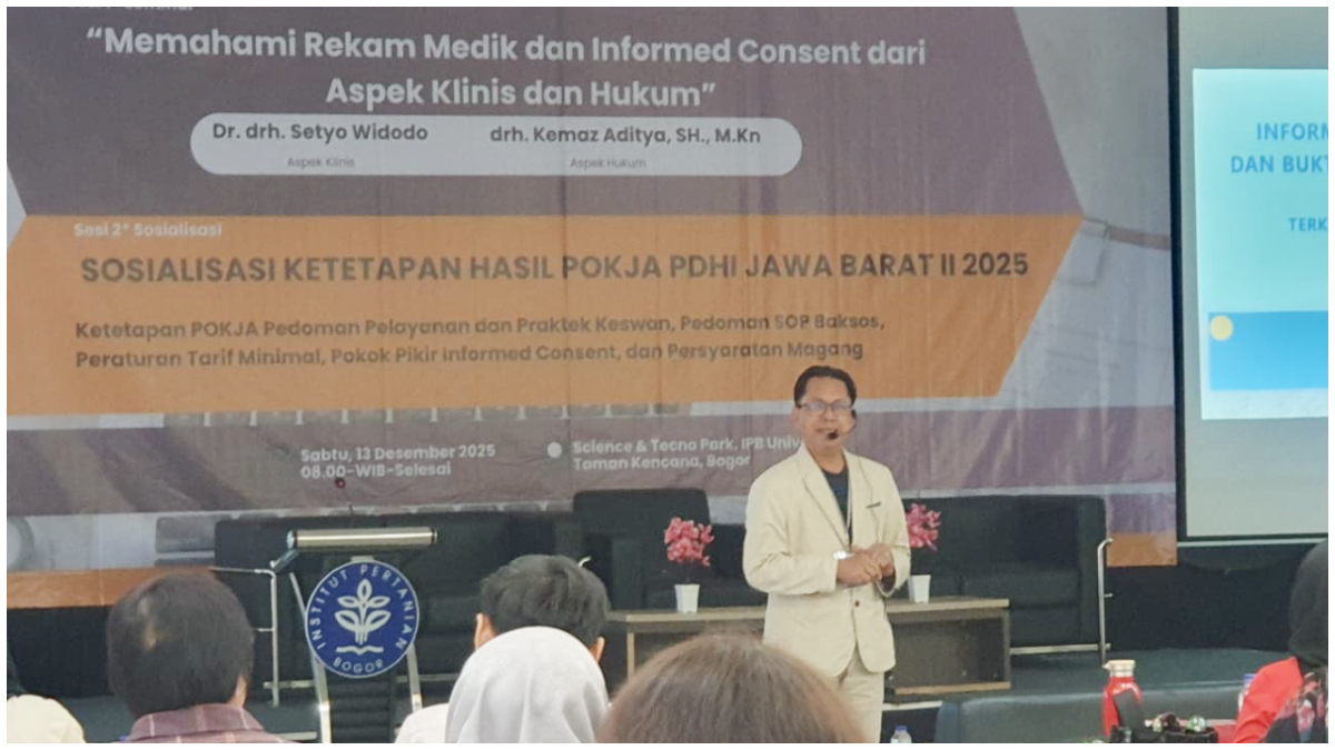Kegiatan seminar PDHI Cabang Jawa Barat II di Science and Techno Park, IPB University, Sabtu 13 Desember 2025.