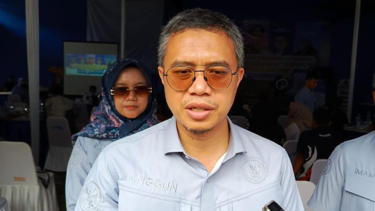 Kepala BNN Kabupaten Bogor Kombes Pol Anggun Cahyono saat menyampaikan keterangan kepada wartawan.