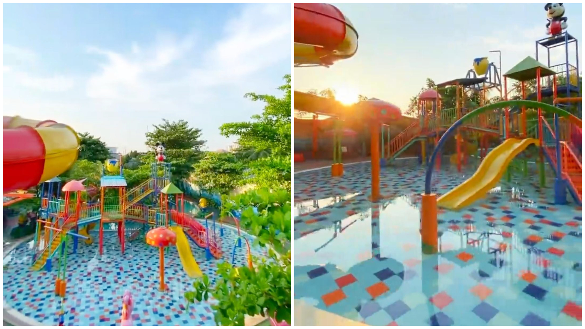 Suasana Newton Waterpark&nbsp;di Jl. Moh Toha KM. 02, Pabuaran Tumpeng, Karawaci, Kota Tangerang.