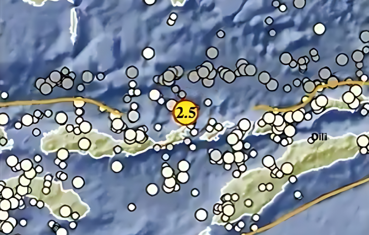 Gempa magnitudo 2,5 menggetarkan kawasan Barat Laut Larantuka, NTT.