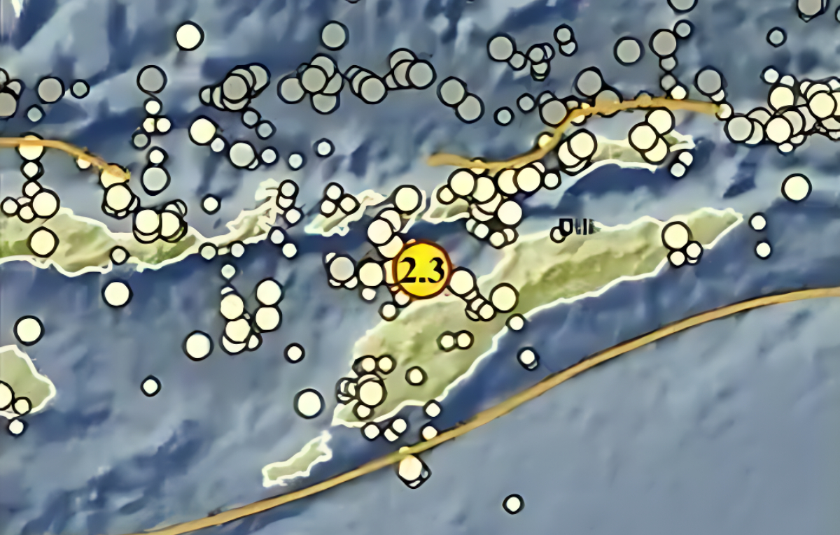 Gempa berkekuatan Magnitudo 2,3 mengguncang kawasan Barat Laut Timor Tengah Utara NTT, hari ini.