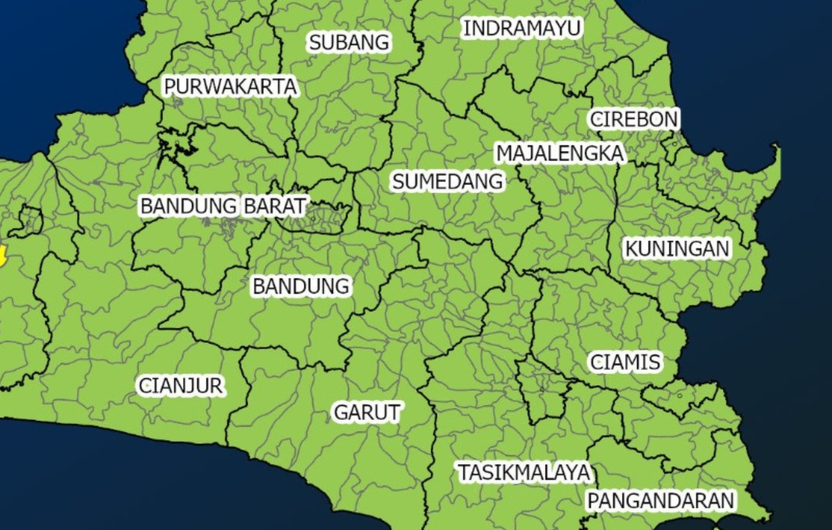 HUJAN: Prakiraan cuaca di Jawa Barat.