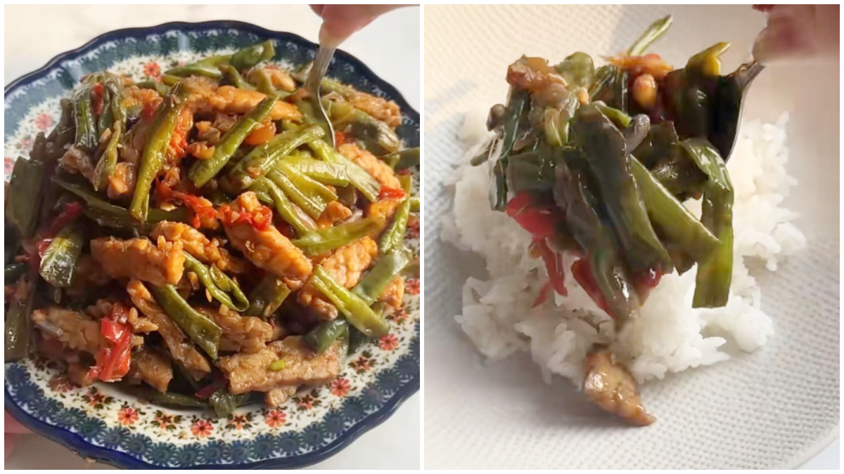 Resep Tumis Tempe Kacang Panjang.
