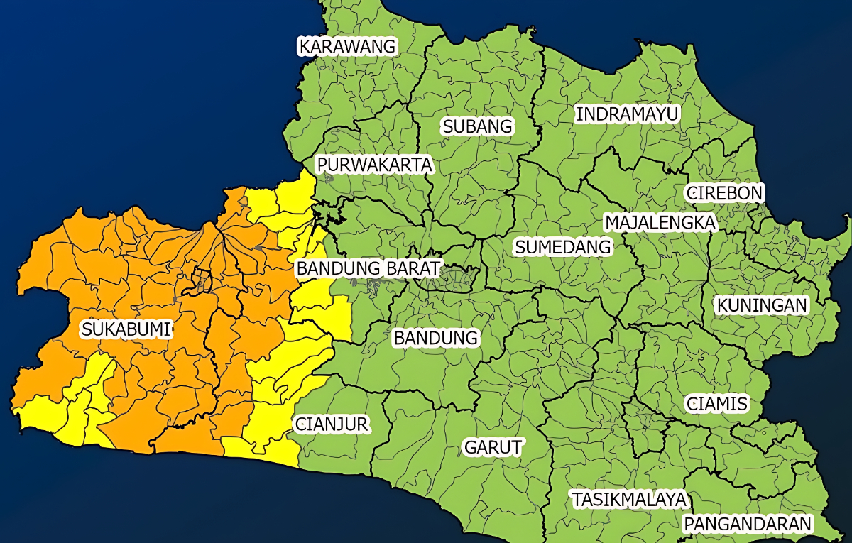 Update prakiraan cuaca Jawa Barat 18 Desember 2025.