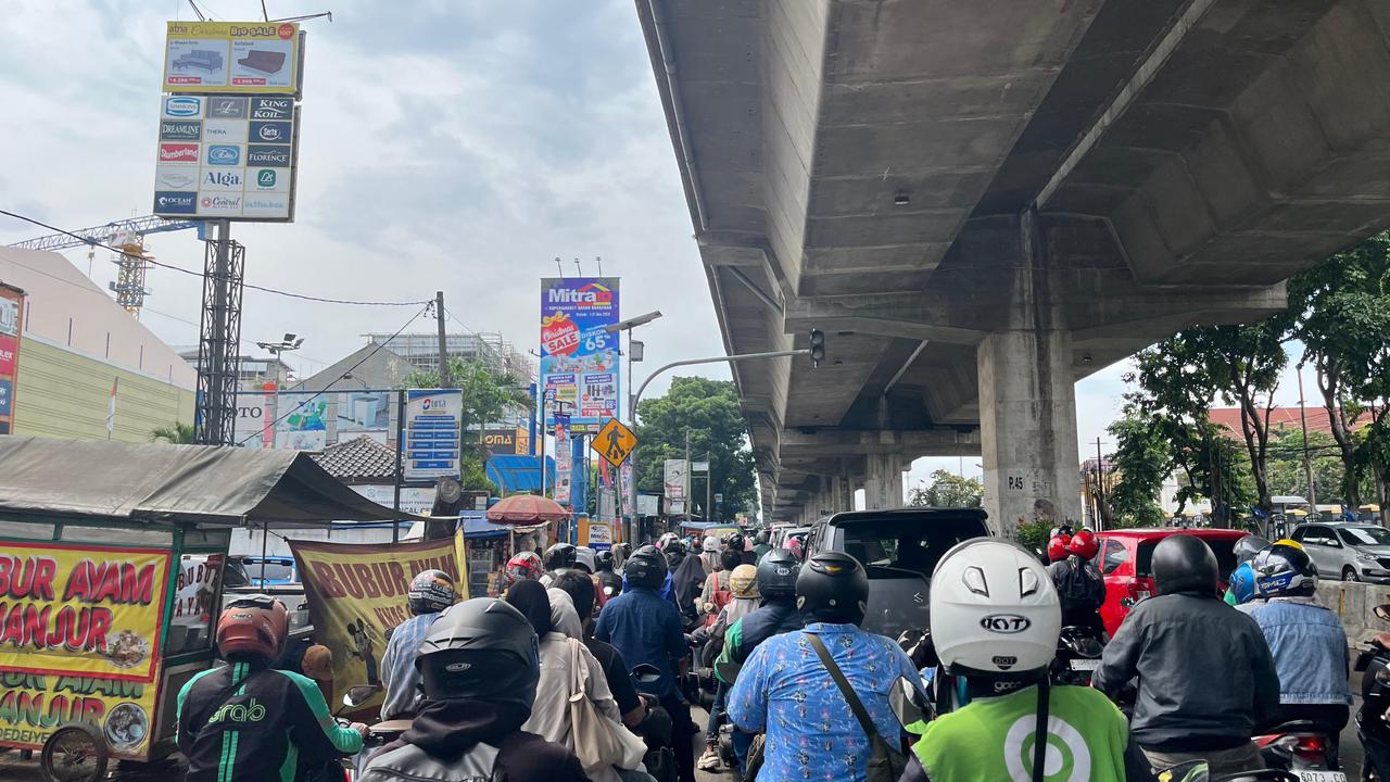 Ilustrasi kemacetan di Jalan Sholeh Iskandar, Kota Bogor.