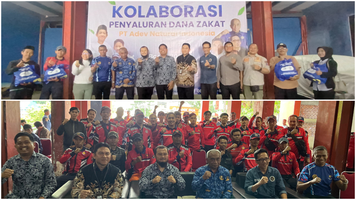 PT Adev Natural Indonesia menyalurkan zakat perusahaan kepada masyarakat prasejahtera dan korban kebakaran di Mako Damkar Sukasari, Kecamatan Bogor Timur, Jumat, 19 Desember&nbsp;2025.