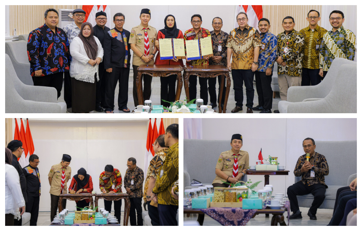 Penandatanganan MoU antara Pemkot Bogor dan PT Industri Kereta Api (INKA) terkait pembangunan Trem di Kota Bogor, Kamis 11 Desember 2025.