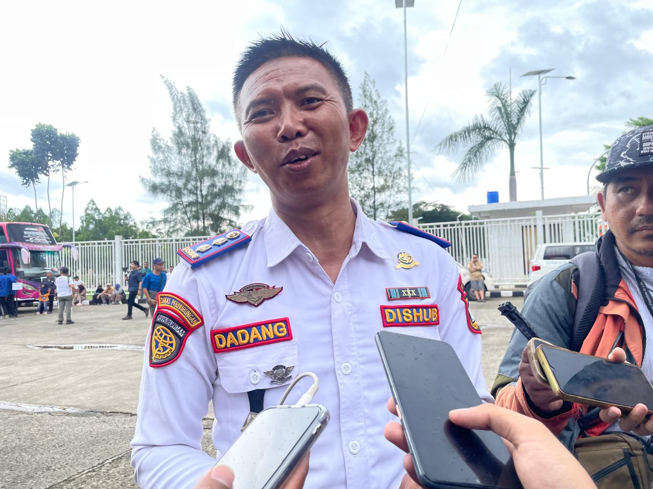 Kabid Lalu Lintas Dishub Kabupaten Bogor, Dadang Kosasih saat menyampaikan keterangan.