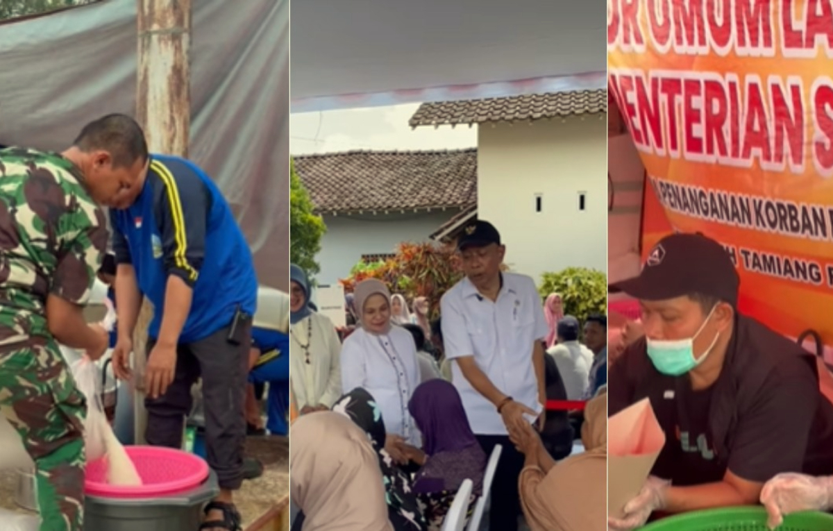 Kementerian Sosial terus menyalurkan bantuan, salah satunya berupa penyelenggaraan Dapur Umum.