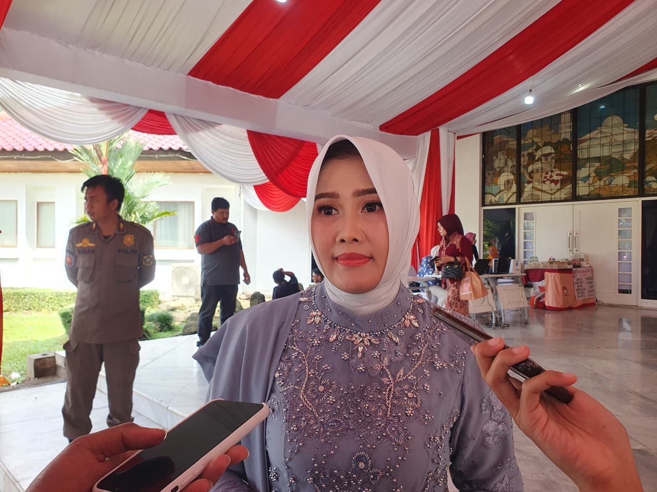 Kepala Dinas Kebudayaan dan Pariwisata Kabupaten Bogor, Ria Marlisa saat menyampaikan keterangan.
