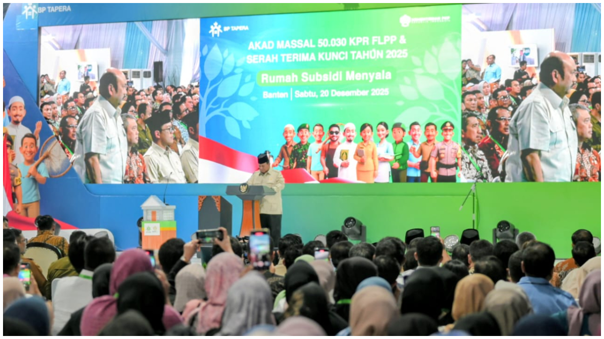 Akad Massal KPR Sejahtera FLPP dan Serah Terima Kunci Rumah yang digelar bank bjb di Perumahan Pondok Banten Indah, Serang, Banten,&nbsp;Sabtu, 20 Desember 2025.