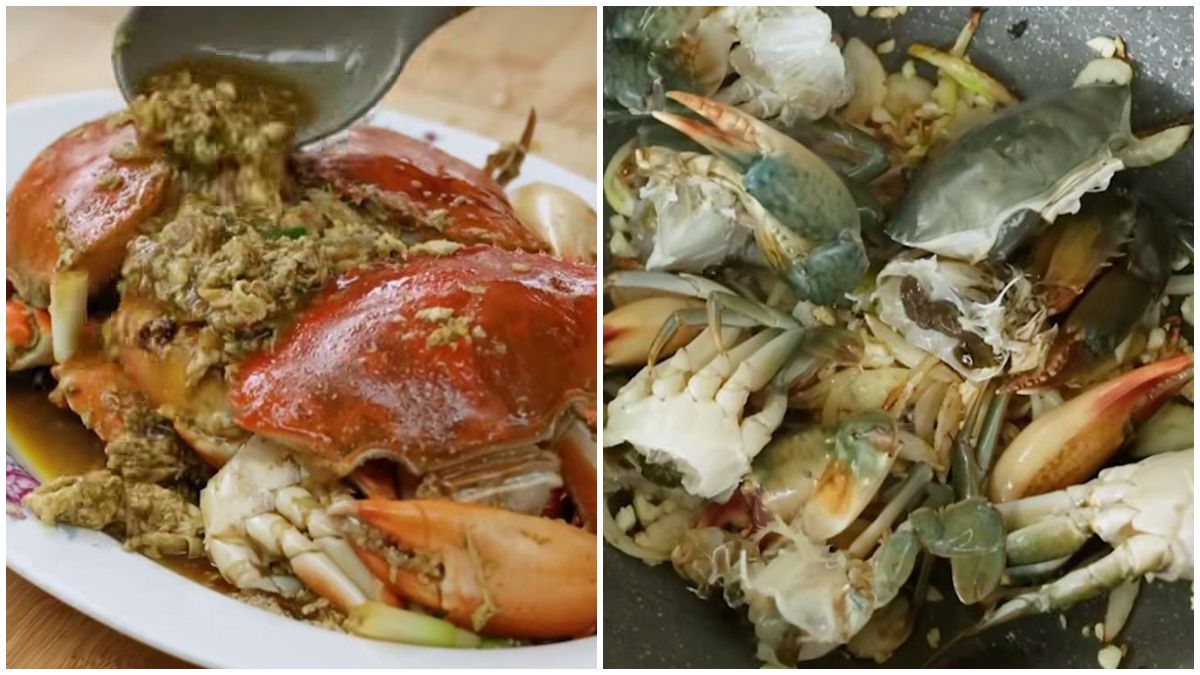 Hidangan Kepiting Oseng Kecap Telur.