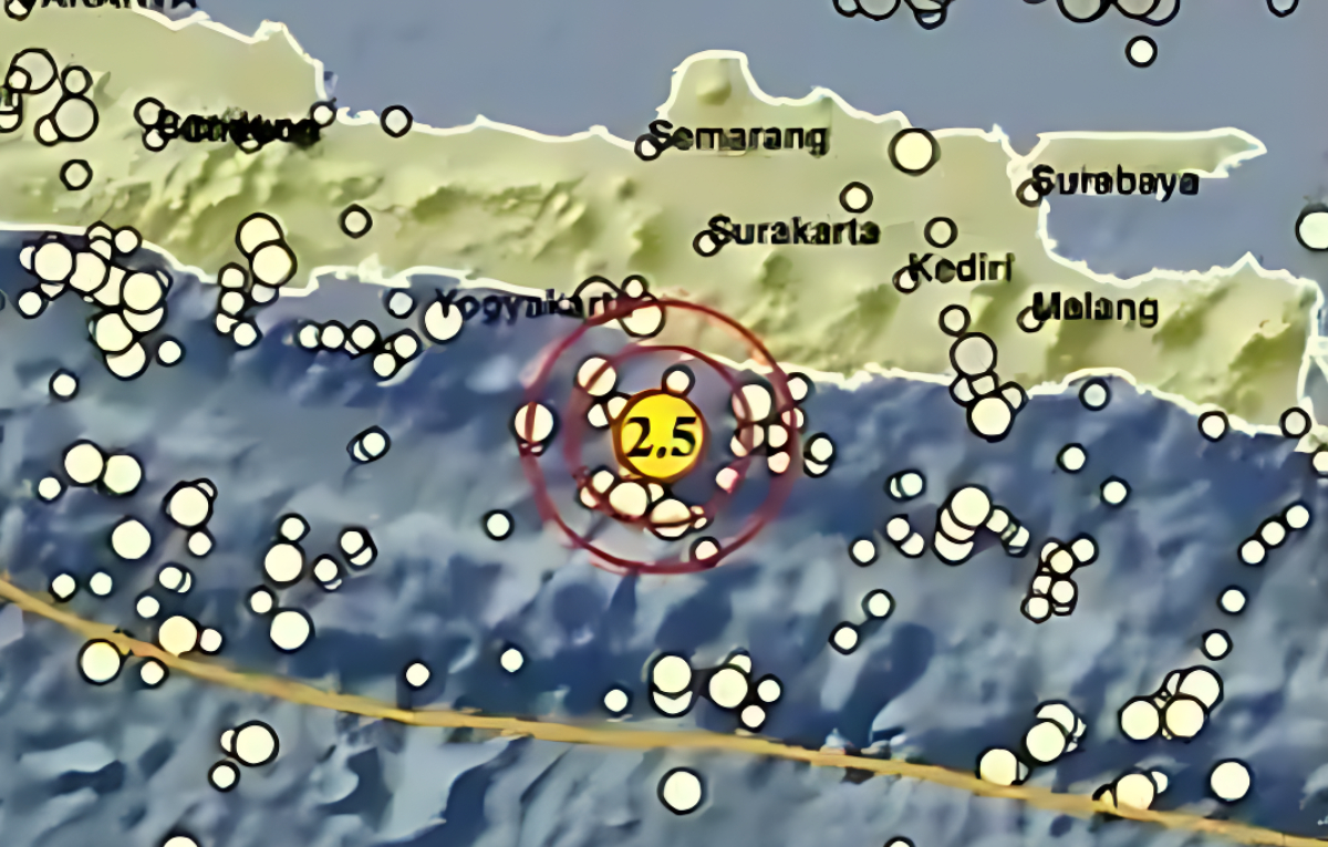 Gempa mengguncang kawasan Gunungkidul, Yogyakarta, Kamis malam 26 Desember 2025.