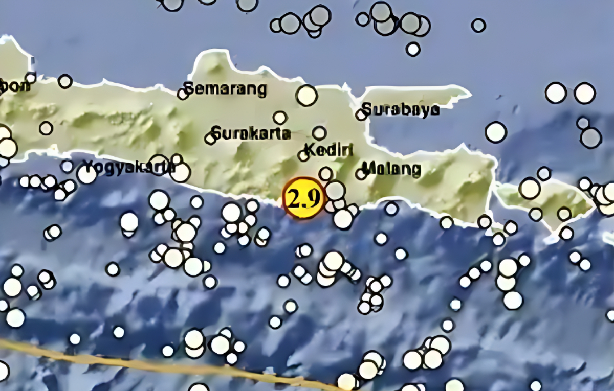 Gempa mengguncang&nbsp;barat daya Kota Blitar, Jawa Timur, Sabtu&nbsp;27 Desember 2025.