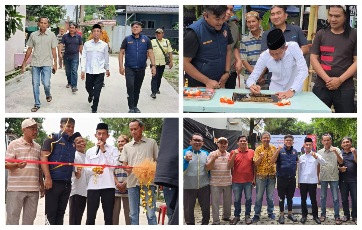Wakil Ketua DPRD Kabupaten Bogor, KH. Agus Salim Lc. saat meresmikan betonisasi jalan di Perumahan Pesona Cilebut 2, Desa Cilebut Barat, Kecamatan Sukaraja, Sabtu 27 Desember 2025.