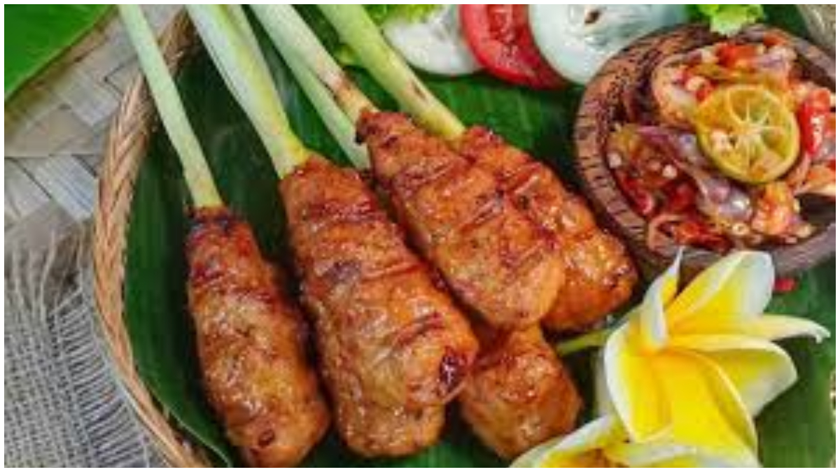 ilustrasi sate lilit