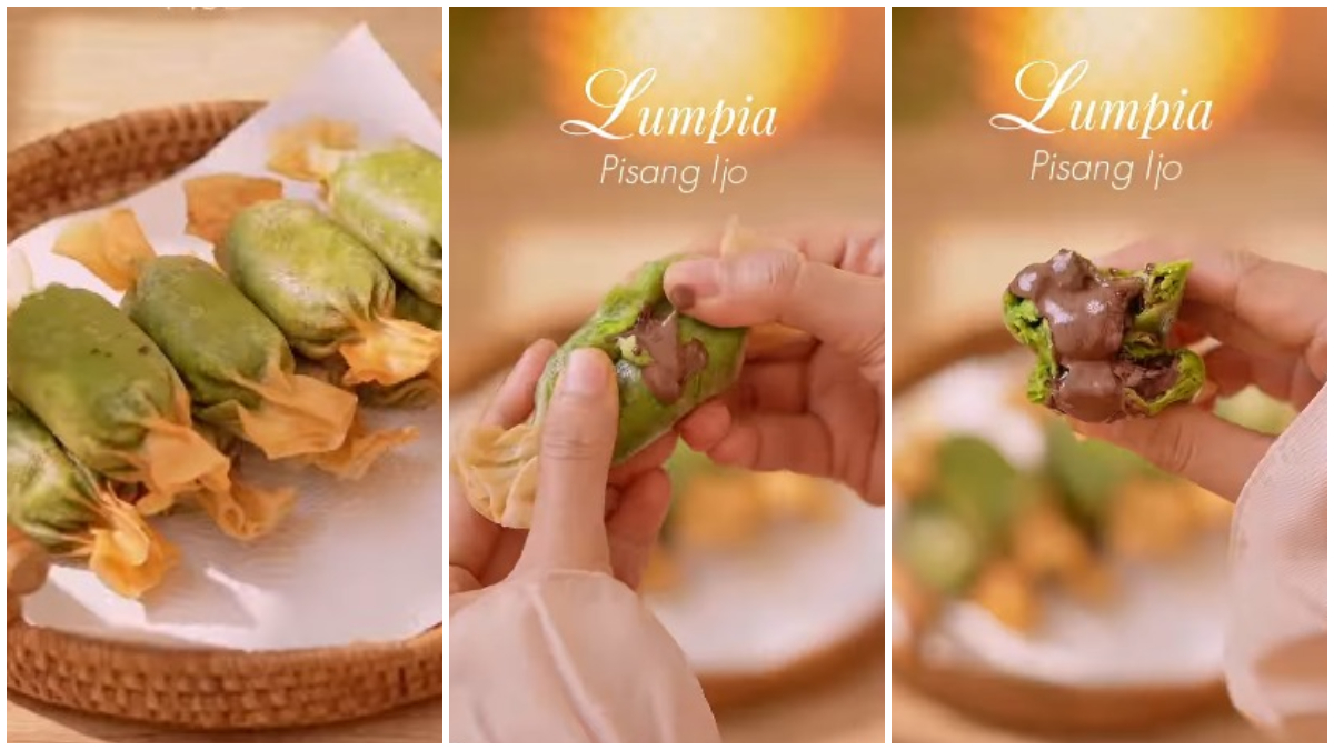 Tampilan Lumpia Pisang Ijo yang crispy dan lembut.
