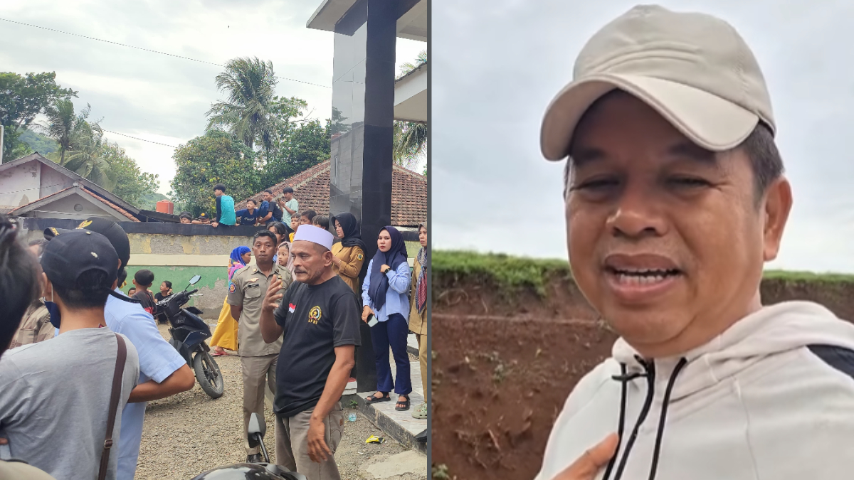 Gubernur Jawa Barat Dedi Mulyadi menyampaikan keterangan terkait aksi demo warga di Desa Cipinang, Kecamatan Rumpin Kabupaten Bogor.