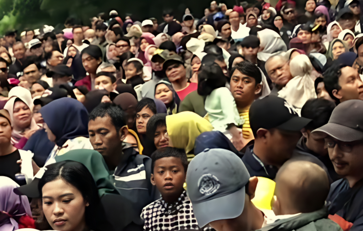 ANTUSIAS: Warga dari berbagai daerah mengantre untuk masuk Bandung Zoo.