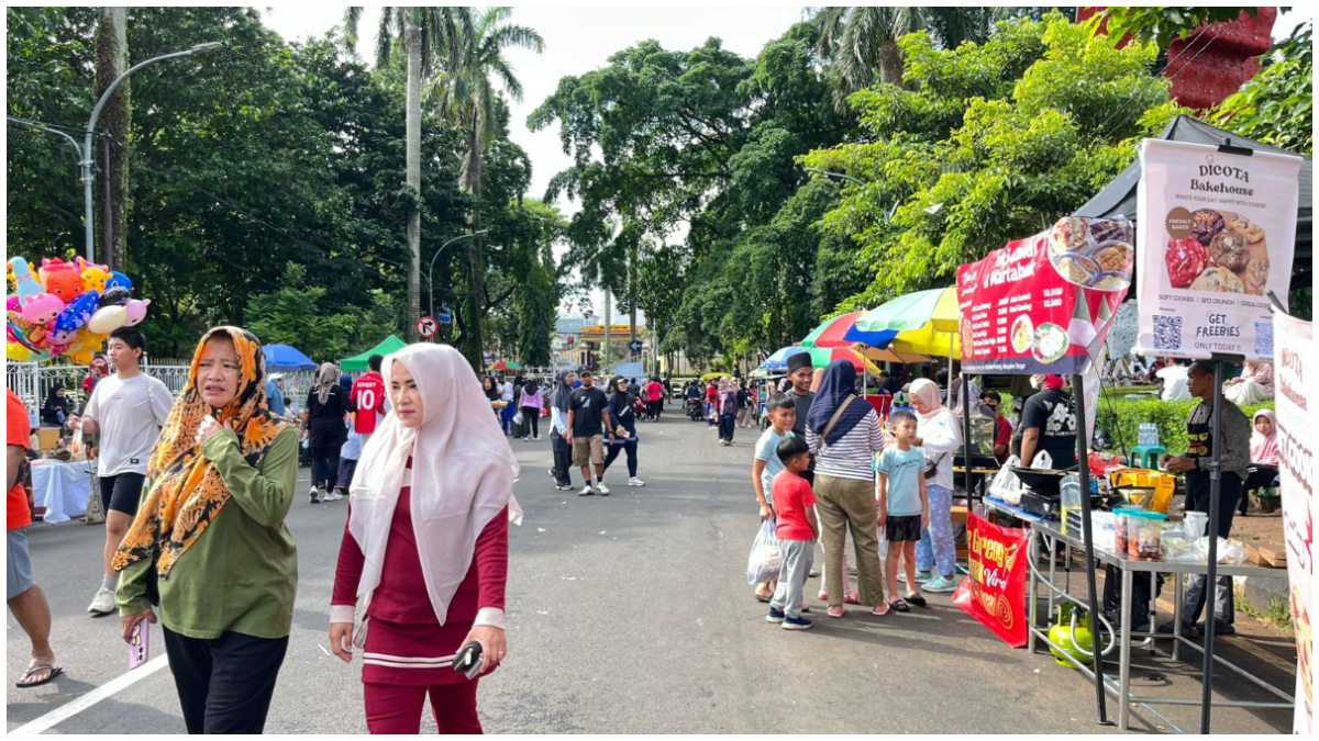Suasana Car Free Day di Jalan Tegar Beriman, Cibinong Kabupaten Bogor.