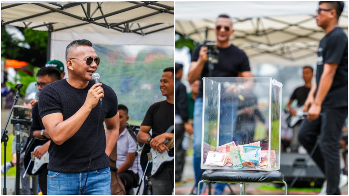 Komunitas musisi jalanan bersama Bogor Barberhood berkolaborasi dengan Pemkot Bogor menggelar aksi solidaritas kemanusiaan di Alun-Alun Kota Bogor.