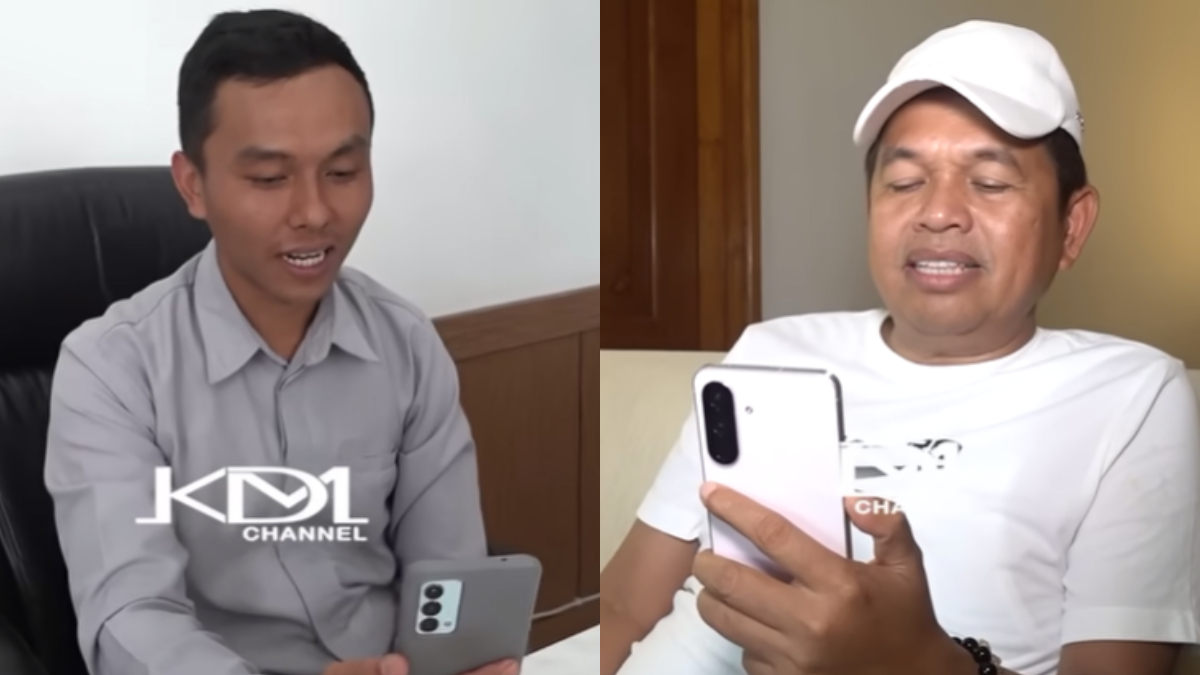 Gubernur Jawa Barat Dedi Mulyadi saat berbincang dengan Holis warga Desa Panggalih, Kabupaten Garut yang viral usai kritik dana desa.