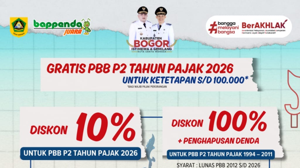 Diskon PBB Kabupaten Bogor 2026 untuk para wajib pajak
