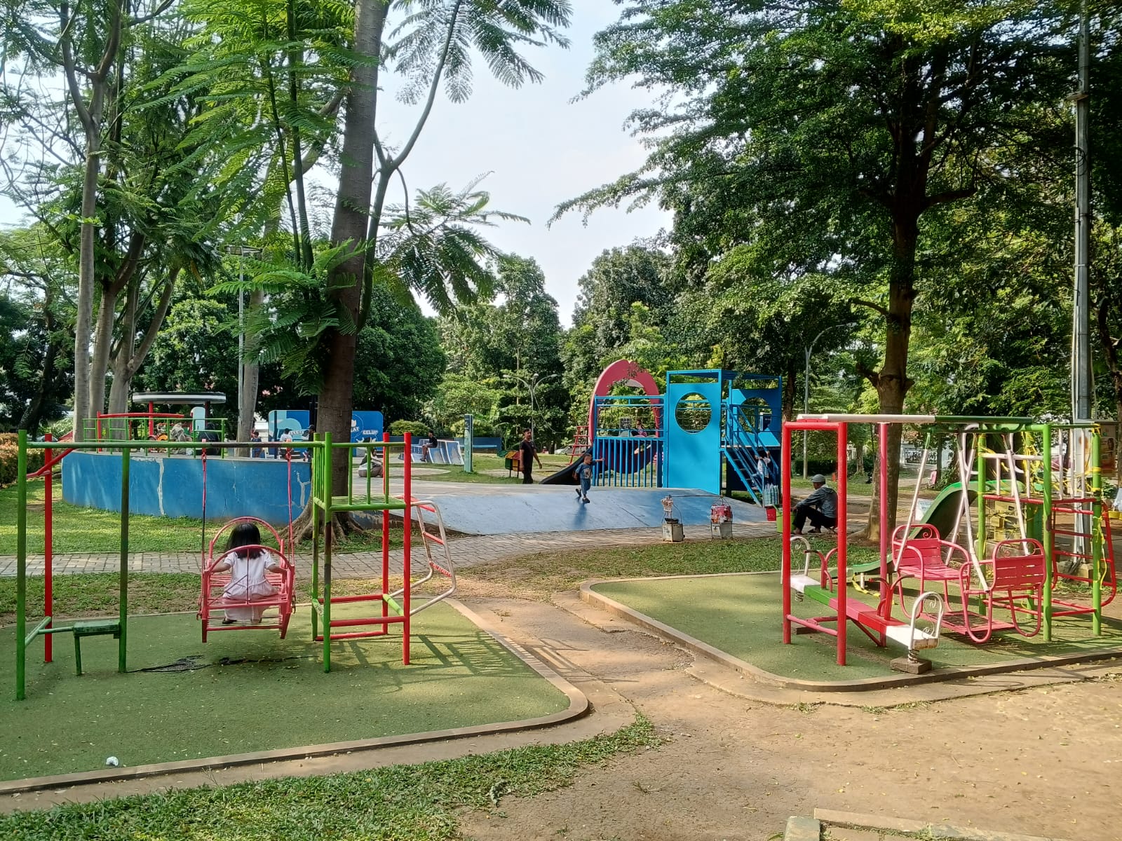 Penampakan beberapa bagian di Taman Heulang, Kota Bogor, yang selesai direvitalisasi.