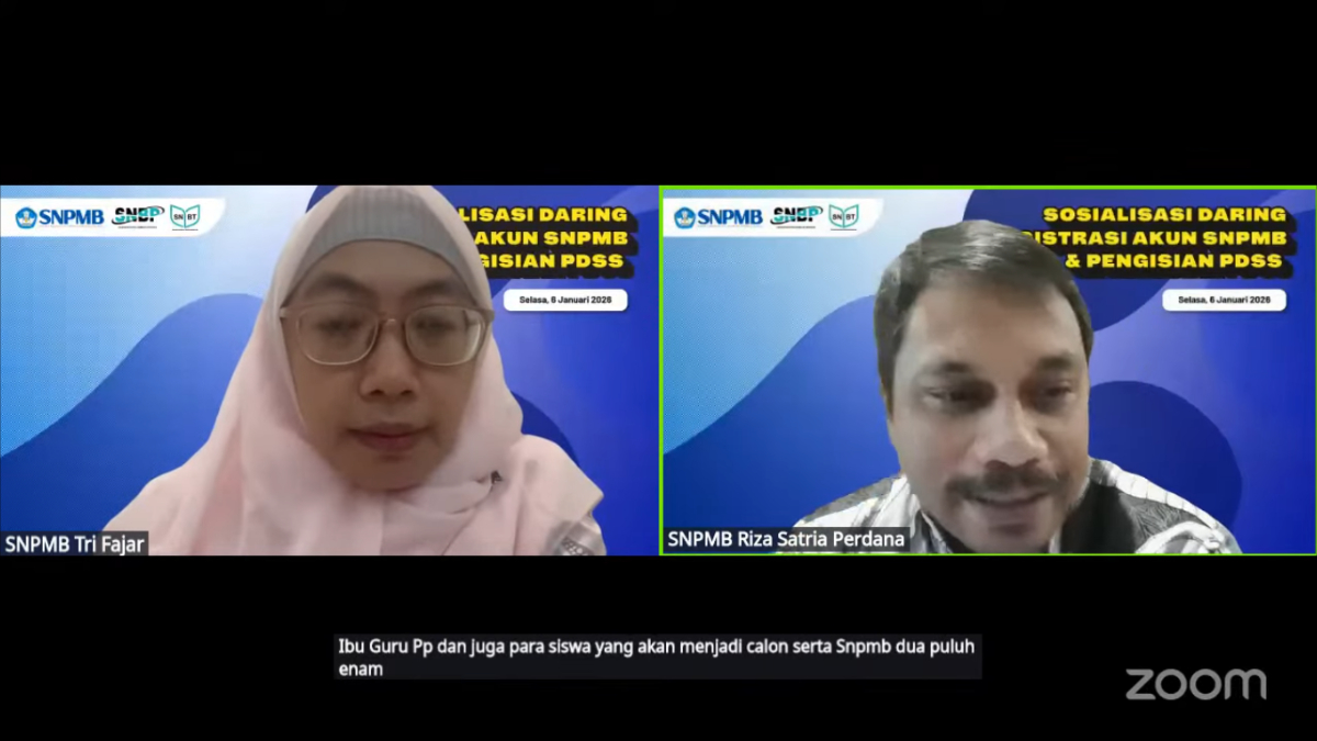 Sosialisasi registrasi akun SNPMB dan pengisian PDSS secara daring.