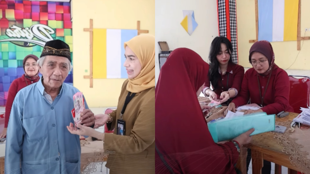 Ilustrasi: Penyaluran bantuan sosial (bansos) kepada para penerima manfaat atau KPM.